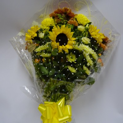 Bright and Cheerful Gift Wrapped Bouquet